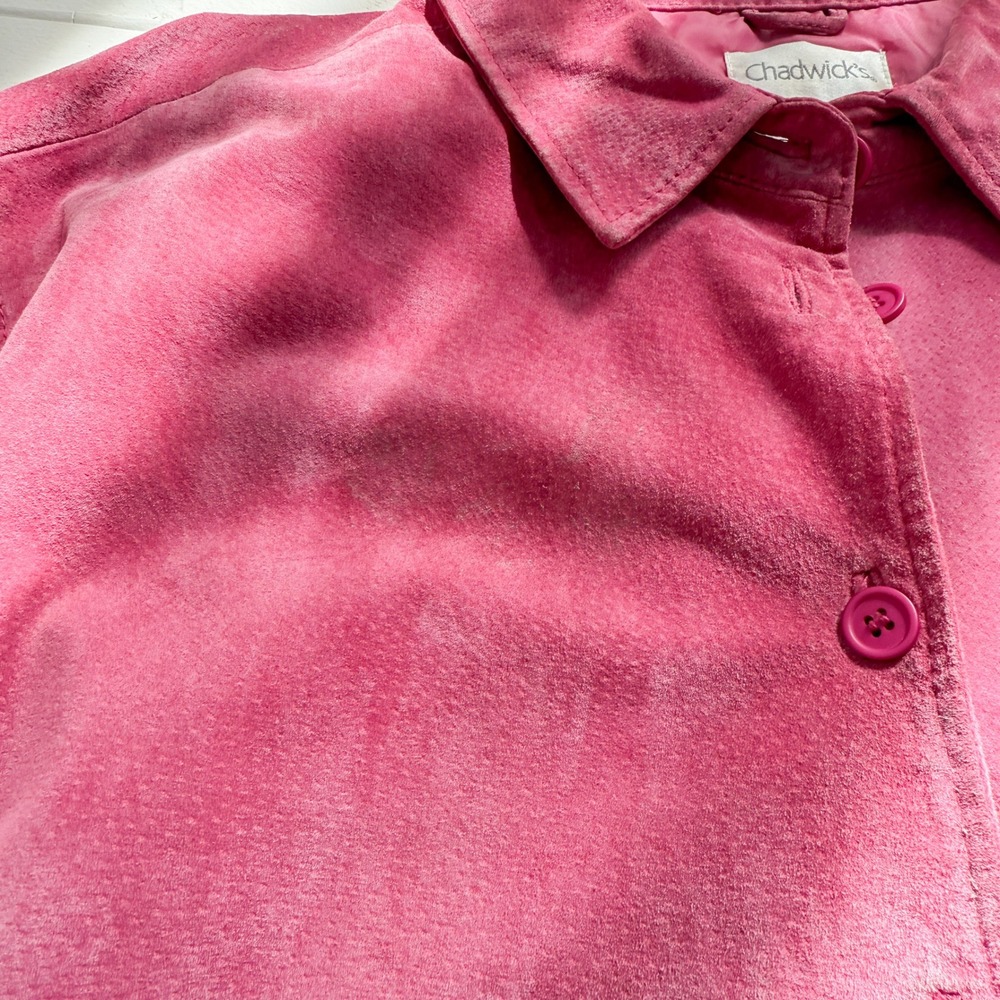 Chadwick's y2k vtg hot pink suede plus‎ size jacket shacket size 2X - Picture 3 of 7